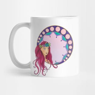 Pink Art Nouveau lady Mug